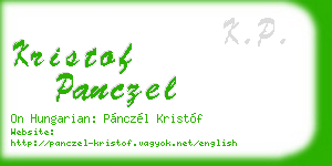 kristof panczel business card